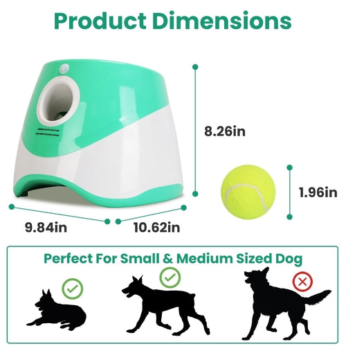 Lanzador automático de pelotas para perros - medidas