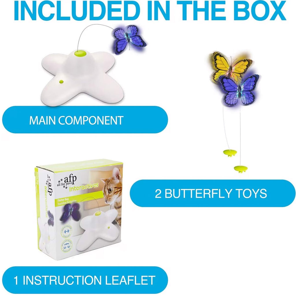 Juguete interactivo mariposa para gatos - en uso