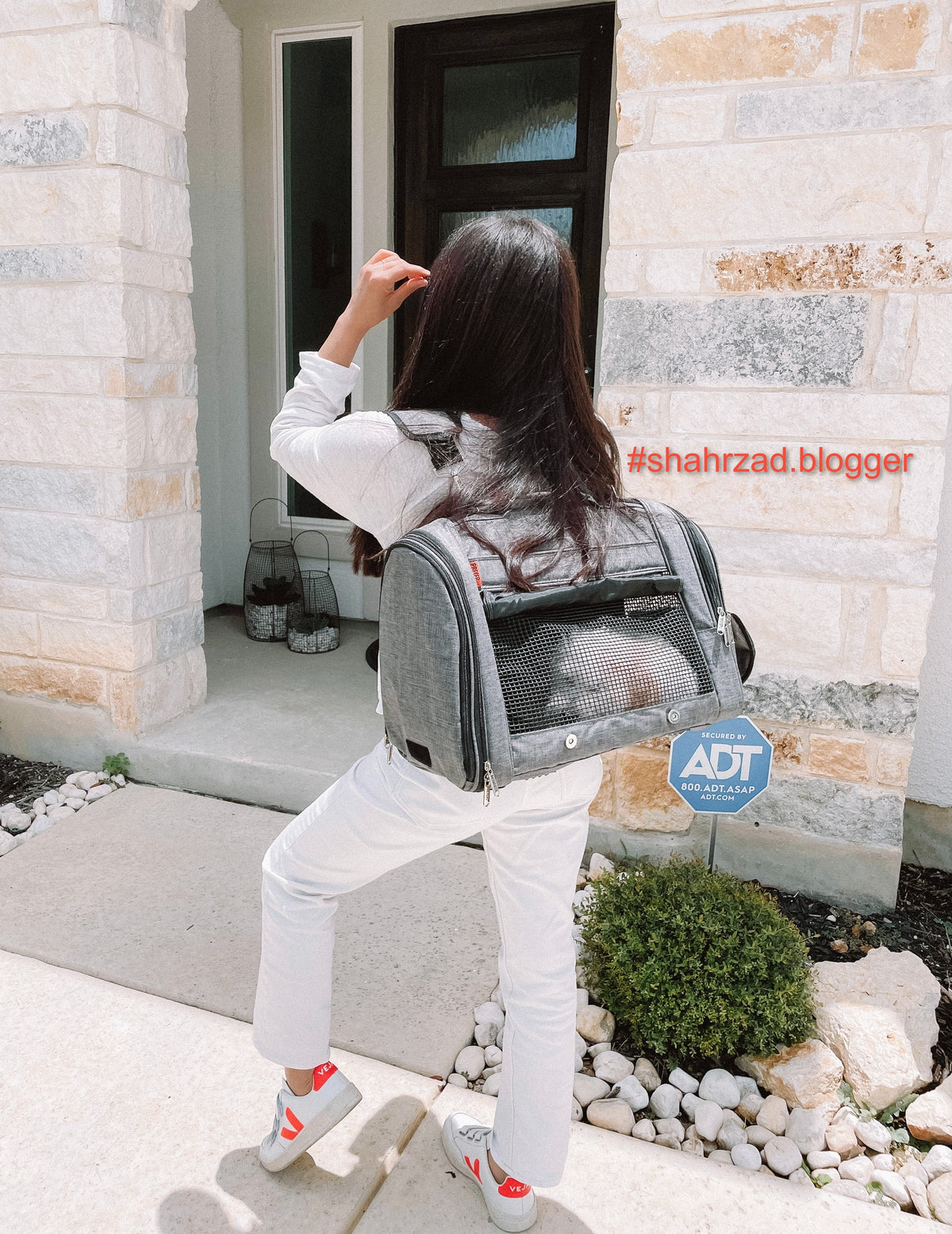 Mochila transportadora para mascotas pequeñas - Gris Jaspeado